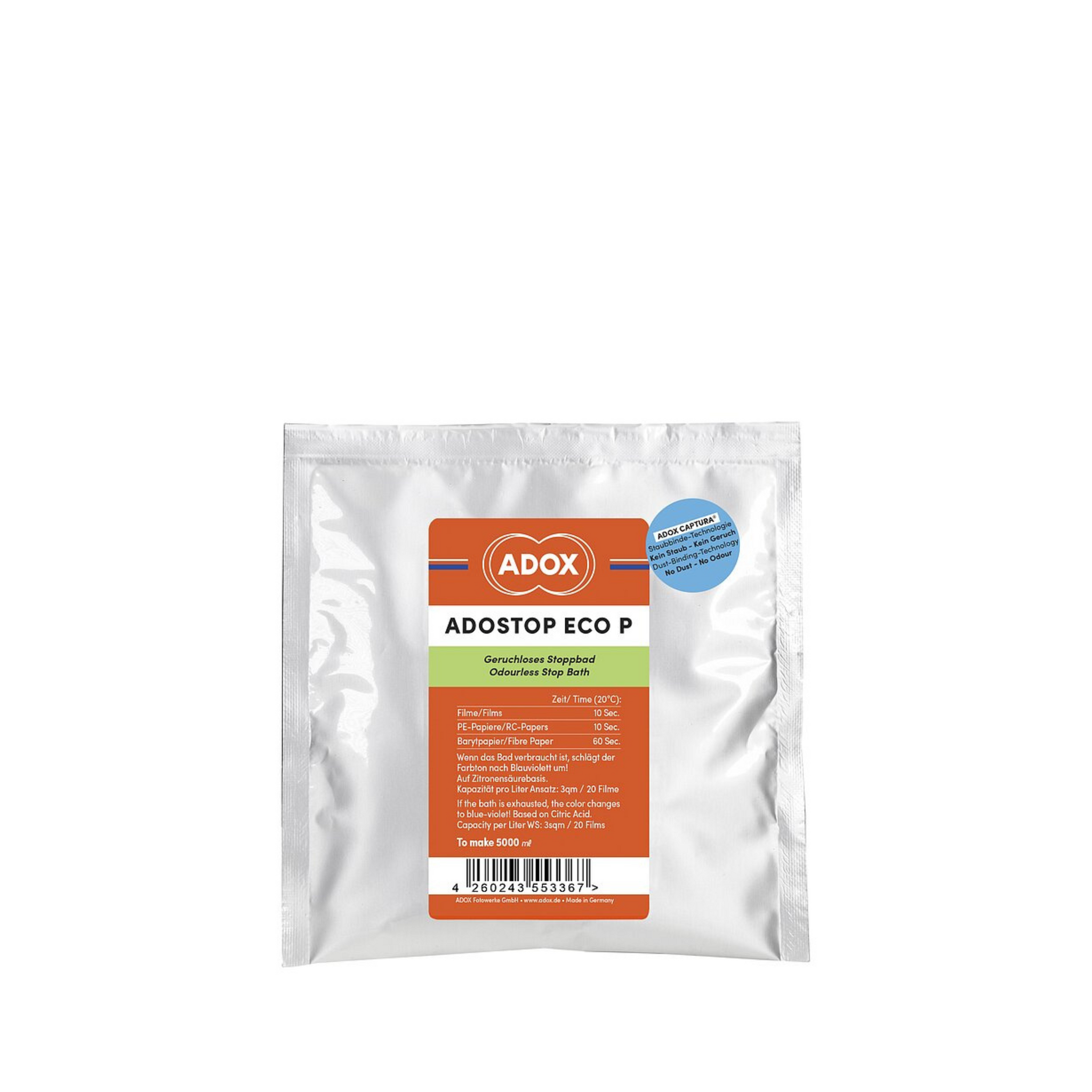 ADOX Adostop Eco P <br> Stopbath for all film and papers <br> mix to 1000 mL